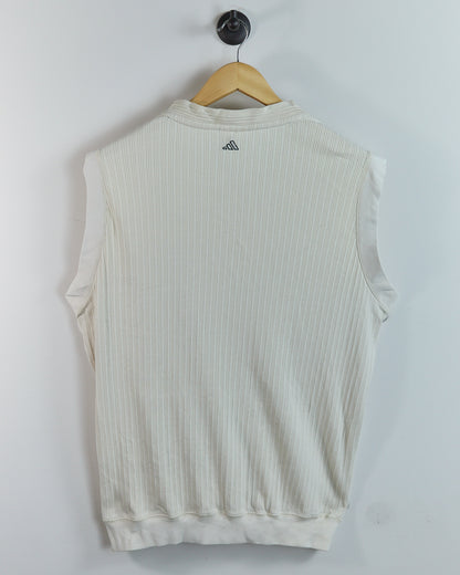 Mid 90s Adidas Golf Cream V Neck Vest (L)