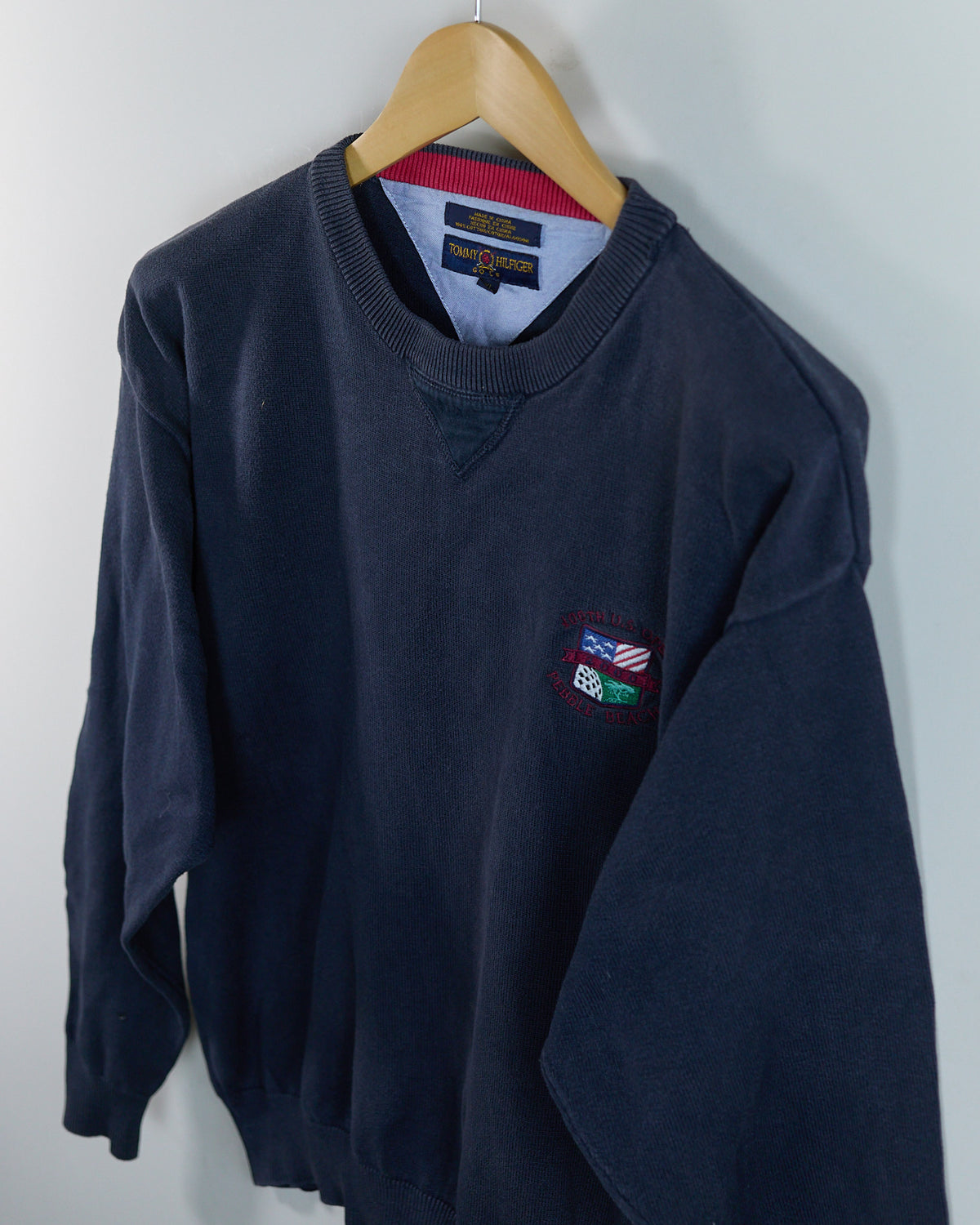 Year 2000 Pebble Beach x Tommy Hilfiger Blue US Open Crew Neck Jumper - Tiger’s first US open win (XL)