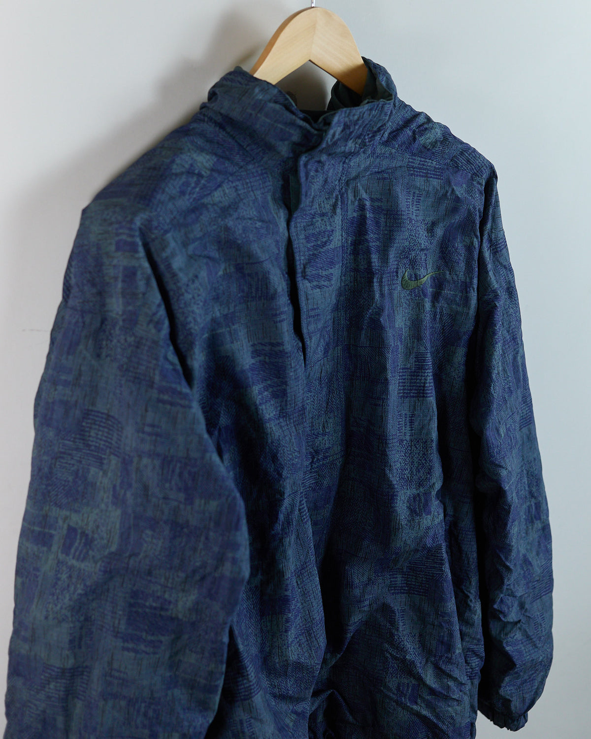 90s Nike Golf STORM FIT Pattern Blue Quarter Zip Windbreaker (XL)
