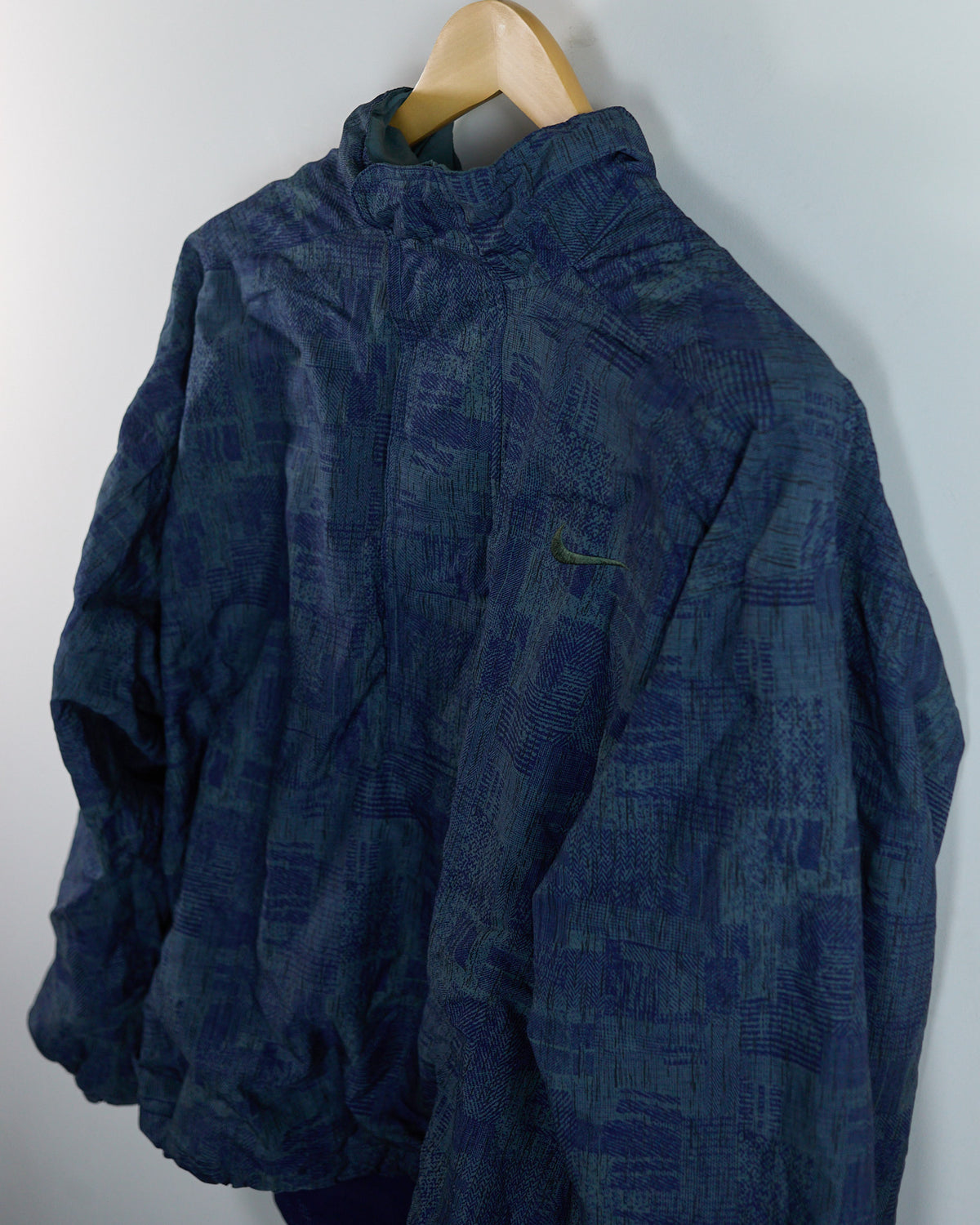 90s Nike Golf STORM FIT Pattern Blue Quarter Zip Windbreaker (XL)