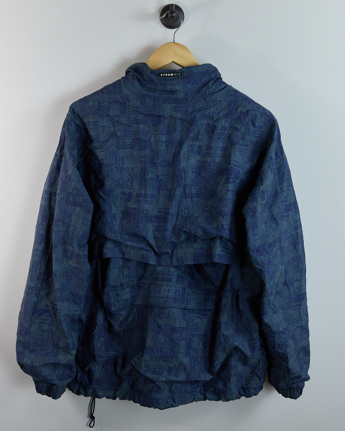 90s Nike Golf STORM FIT Pattern Blue Quarter Zip Windbreaker (XL)