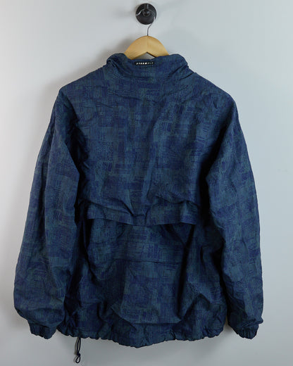 90s Nike Golf STORM FIT Pattern Blue Quarter Zip Windbreaker (XL)
