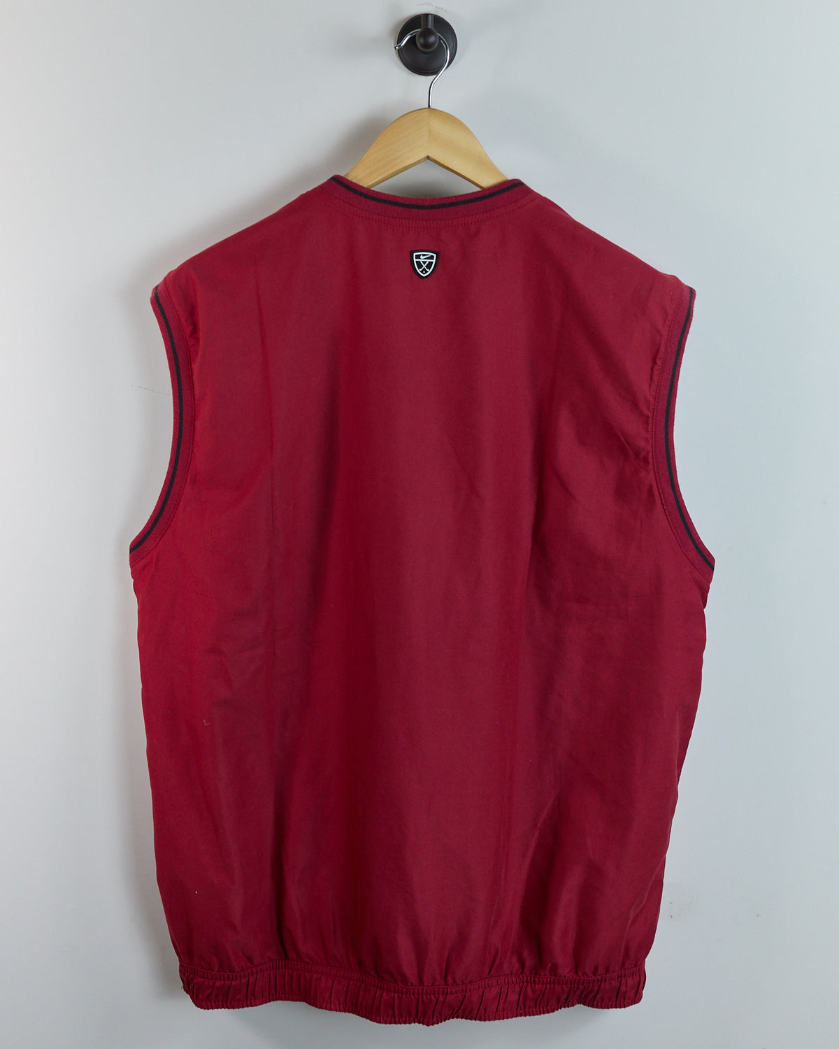 90s Nike Golf Shield Logo Red V Neck Windbreaker Vest (XL)