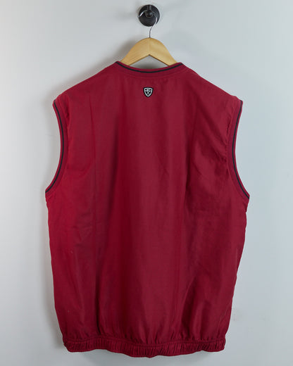 90s Nike Golf Shield Logo Red V Neck Windbreaker Vest (XL)