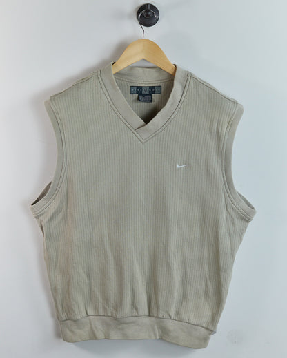 90s Nike Golf Beige V Neck Vest (M)