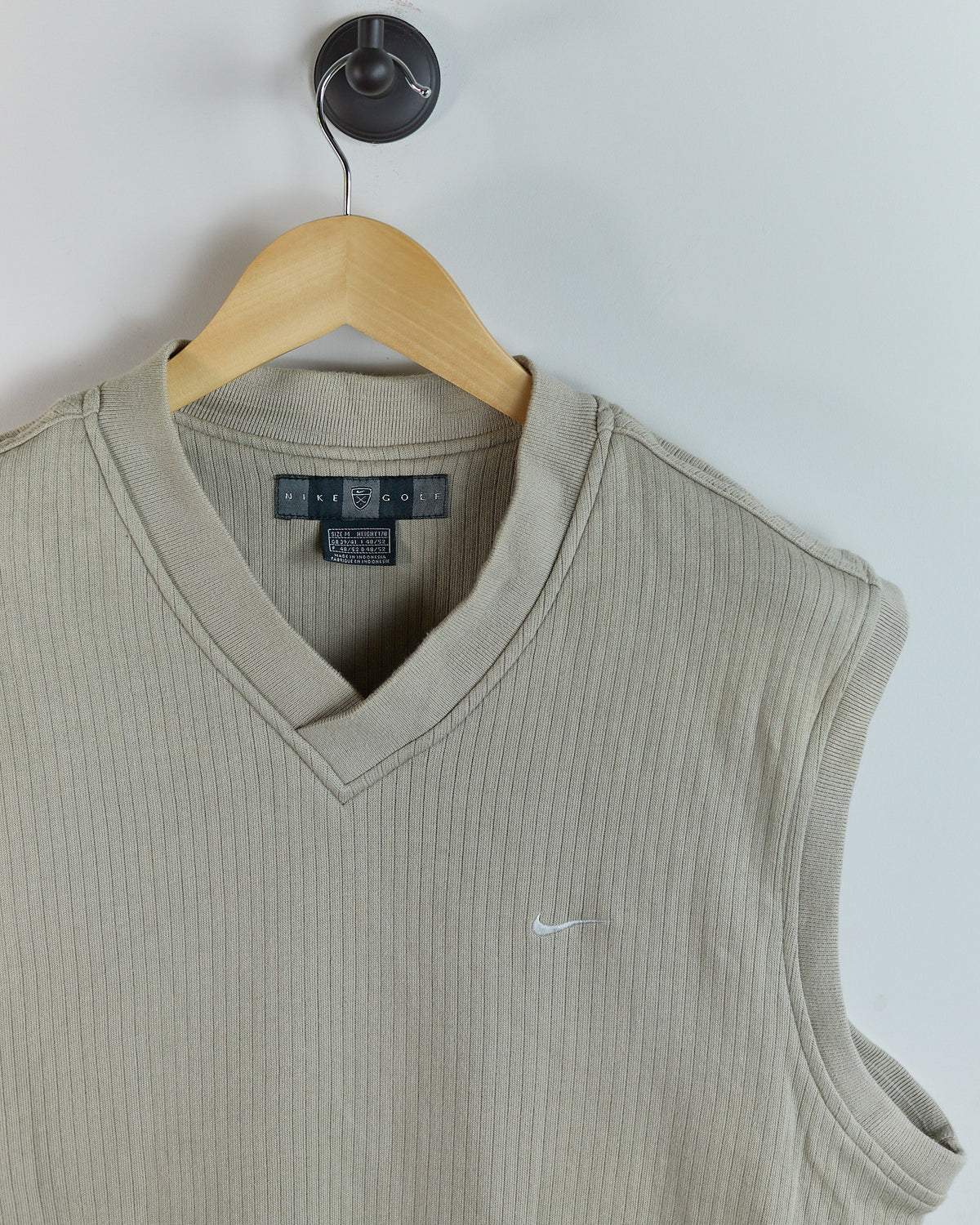 90s Nike Golf Beige V Neck Vest (M)