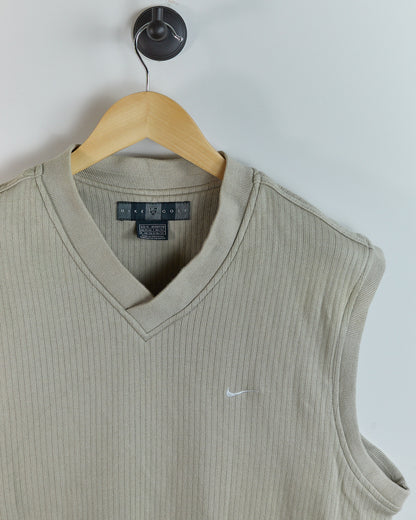 90s Nike Golf Beige V Neck Vest (M)