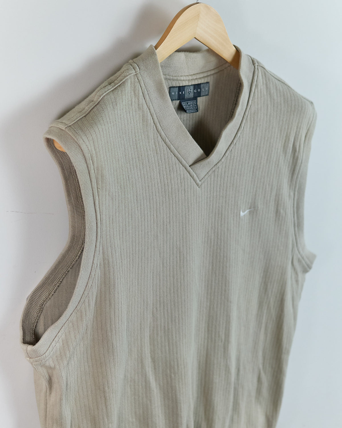 90s Nike Golf Beige V Neck Vest (M)