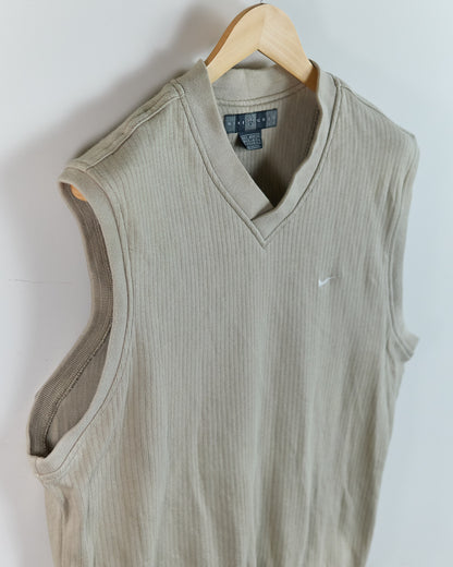 90s Nike Golf Beige V Neck Vest (M)
