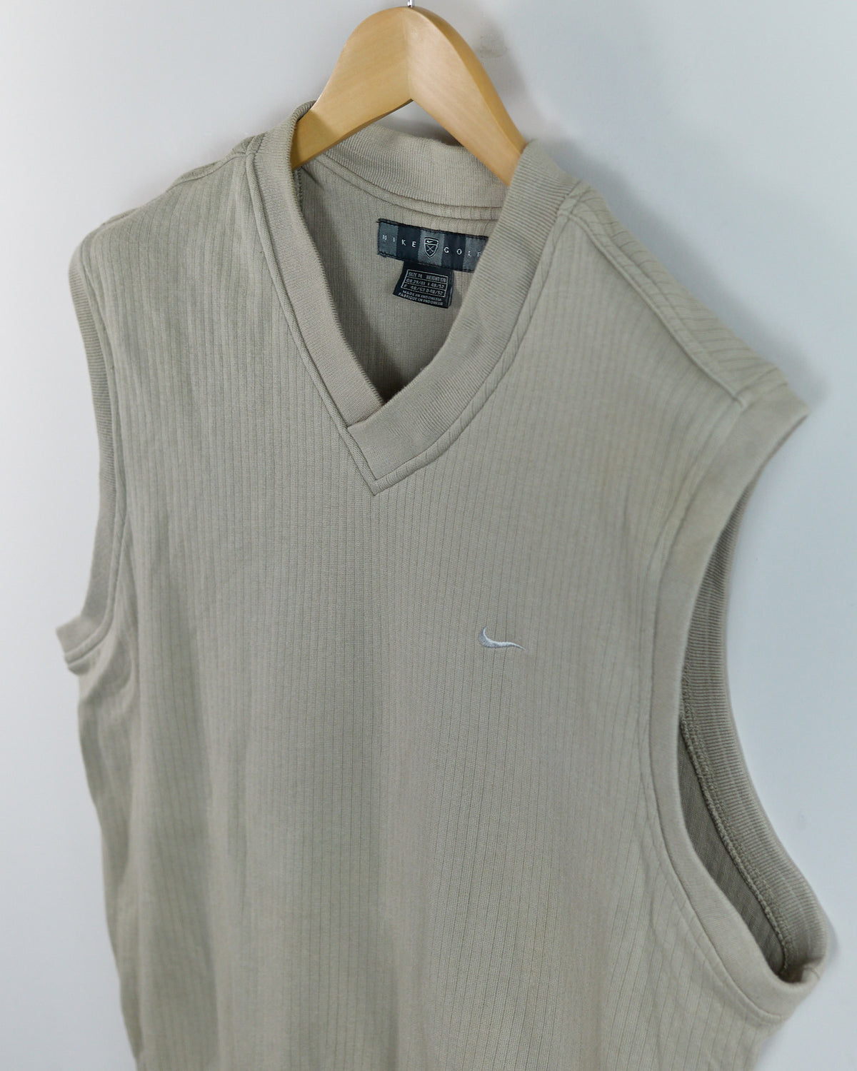 90s Nike Golf Beige V Neck Vest (M)