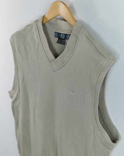 90s Nike Golf Beige V Neck Vest (M)