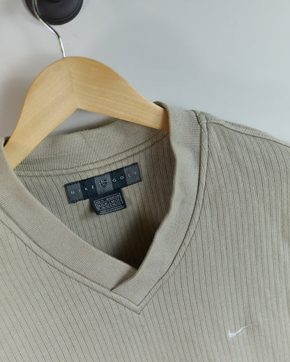 90s Nike Golf Beige V Neck Vest (M)