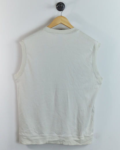 00s Nike Golf Shield Logo Cream V Neck Vest (L)