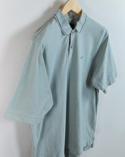 90s Nike Golf Shield Logo Light Blue Polo (M)