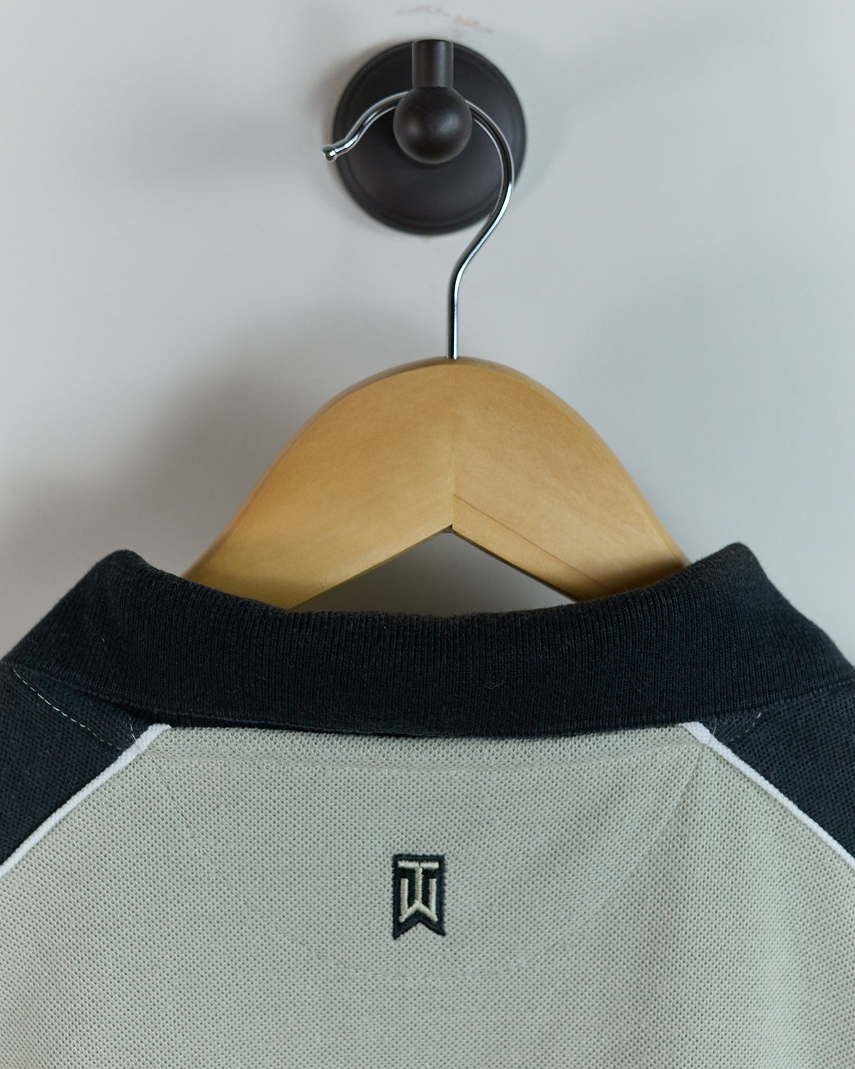 90s Nike Golf Tiger Woods Beige/Black Zip Up Polo (XL)
