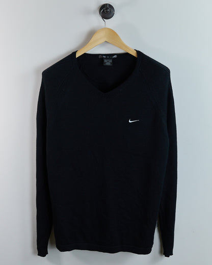 90s to early 00s Nike Golf Black V Neck Jumper (L)