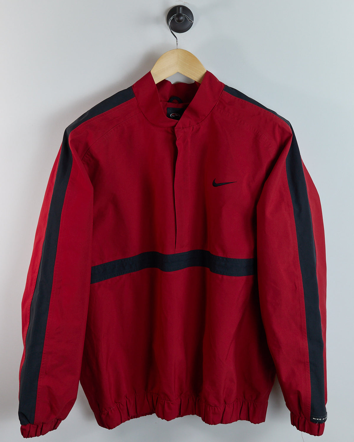 90s Nike Golf Tiger Woods Yin Yang Red/Black Quarter Zip Windbreaker (M)