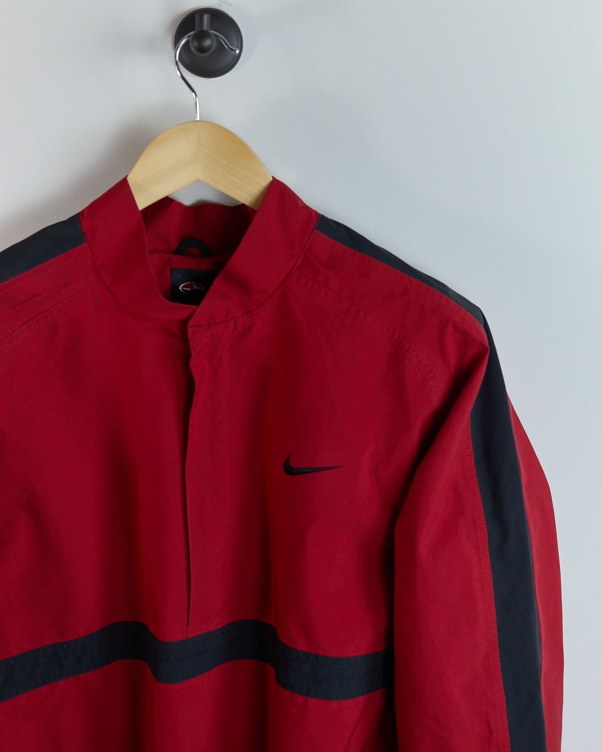 90s Nike Golf Tiger Woods Yin Yang Red/Black Quarter Zip Windbreaker (M)