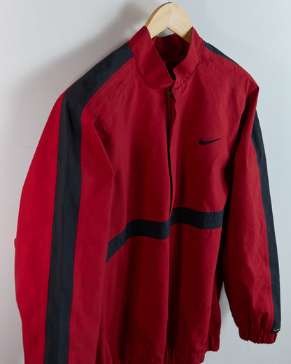 90s Nike Golf Tiger Woods Yin Yang Red/Black Quarter Zip Windbreaker (M)