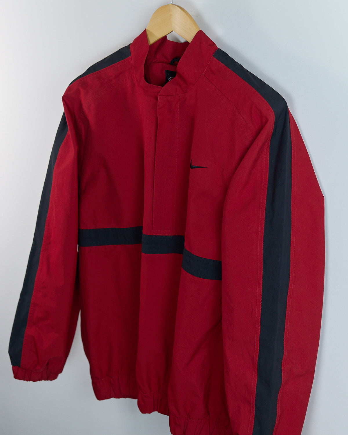 90s Nike Golf Tiger Woods Yin Yang Red/Black Quarter Zip Windbreaker (M)
