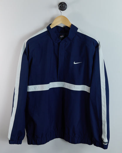 90s Nike Golf Tiger Woods Yin Yang Blue/White Quarter Zip Windbreaker (L)
