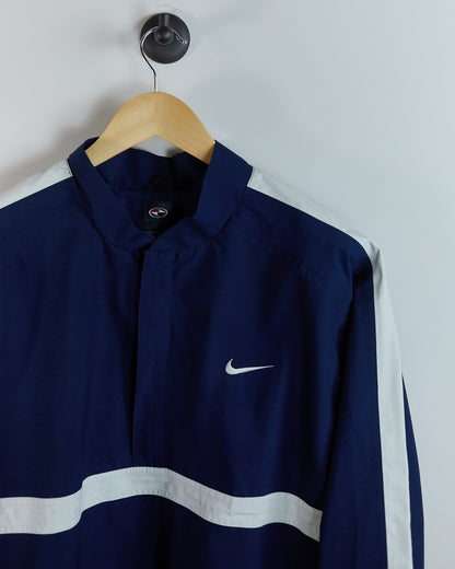 90s Nike Golf Tiger Woods Yin Yang Blue/White Quarter Zip Windbreaker (L)