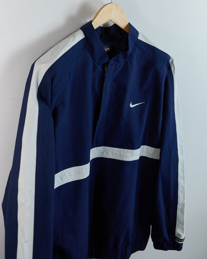 90s Nike Golf Tiger Woods Yin Yang Blue/White Quarter Zip Windbreaker (L)
