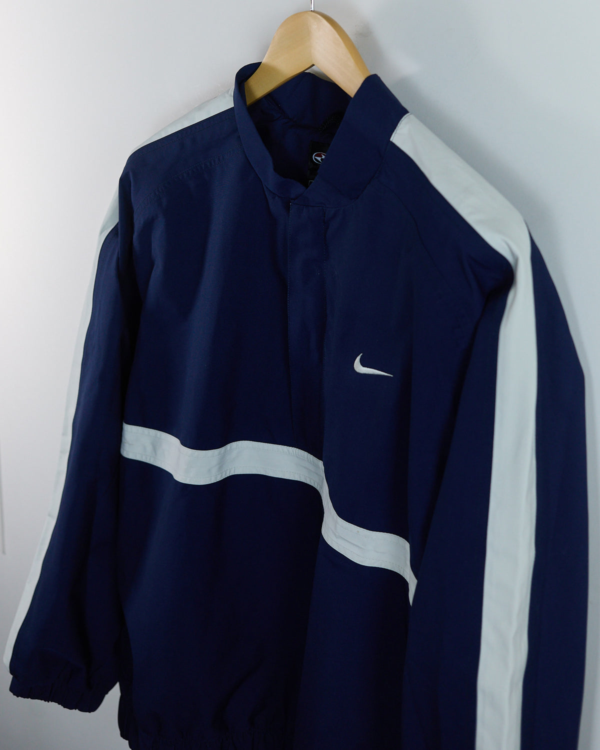 90s Nike Golf Tiger Woods Yin Yang Blue/White Quarter Zip Windbreaker (L)