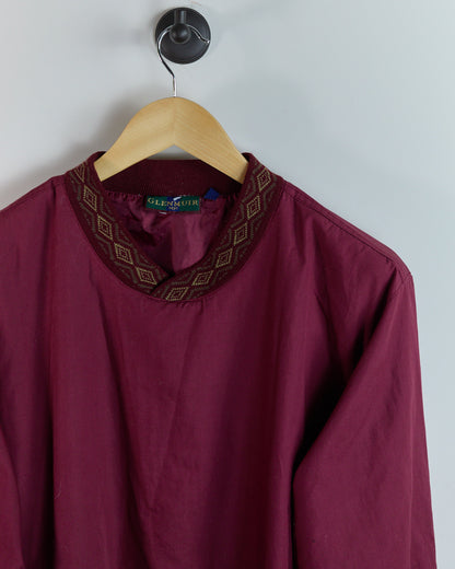 90s Glenmuir Maroon V Neck Crew Neck Windbreaker (M)