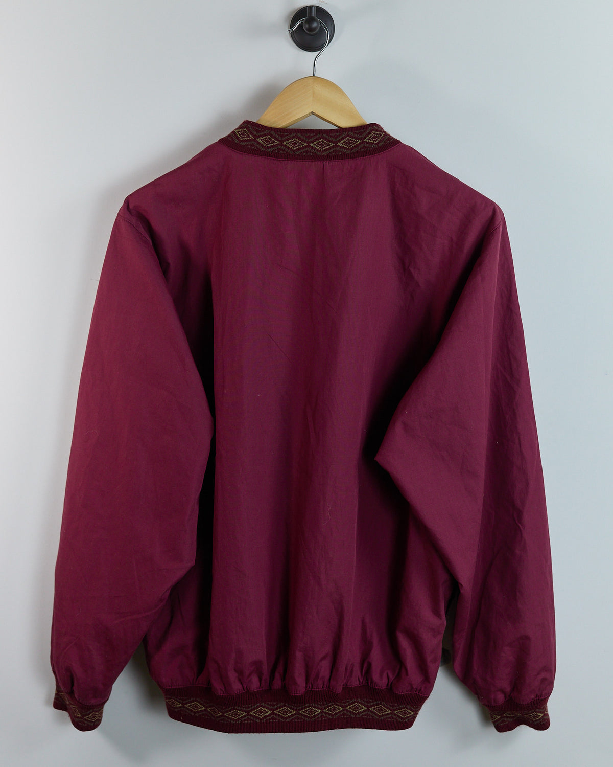 90s Glenmuir Maroon V Neck Crew Neck Windbreaker (M)