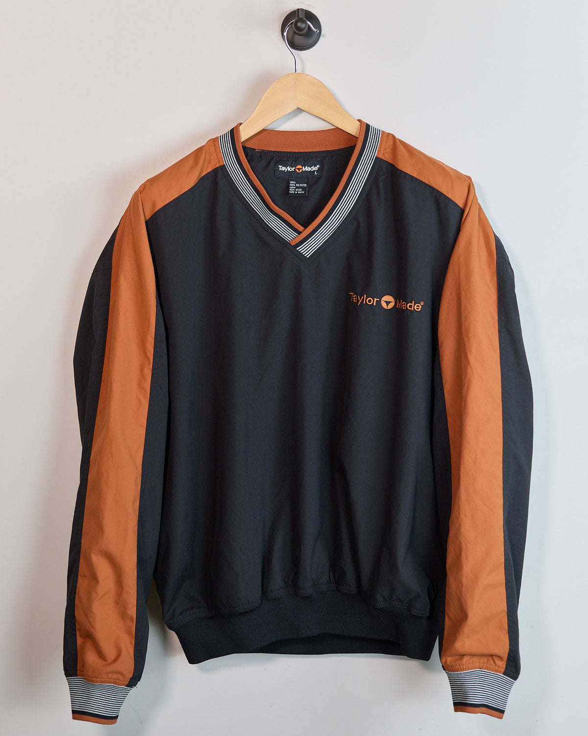 90s TaylorMade Black/Orange V Neck Windbreaker (L)