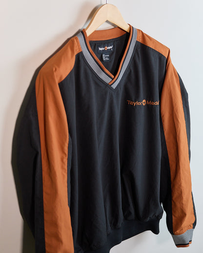 90s TaylorMade Black/Orange V Neck Windbreaker (L)