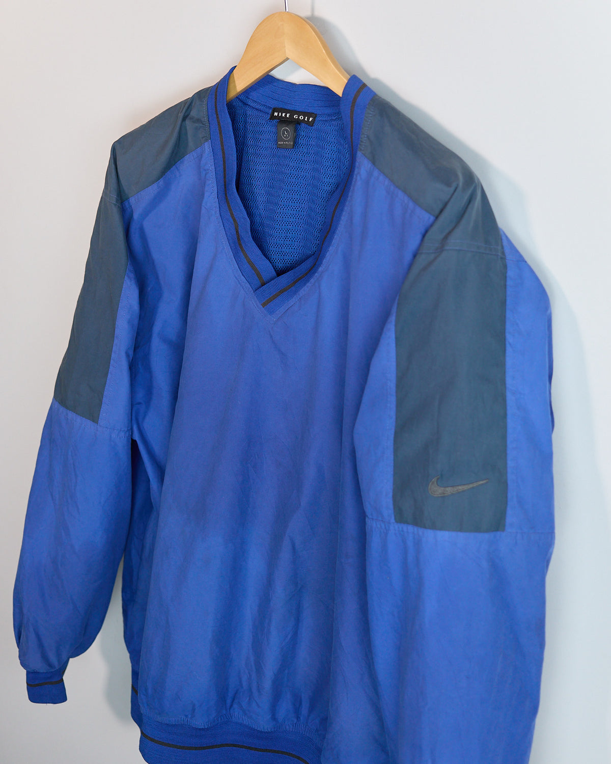 80s to early 90s Nike Golf Blue/Dark Blue Windbreaker (L)