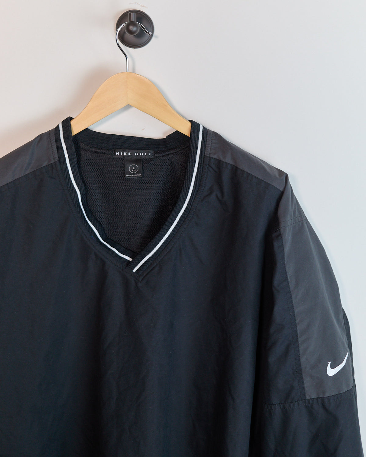 80s to early 90s Nike Golf Black/Dark Grey Windbreaker (L)