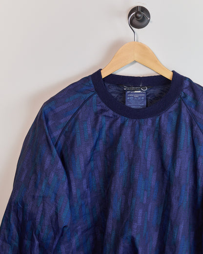 90s Sunderland of Scotland Blue/Purple Pattern Crew Neck Windbreaker (XL)