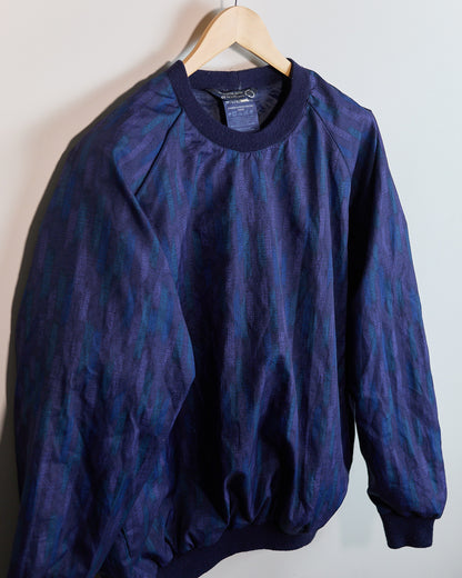 90s Sunderland of Scotland Blue/Purple Pattern Crew Neck Windbreaker (XL)