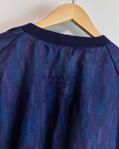 90s Sunderland of Scotland Blue/Purple Pattern Crew Neck Windbreaker (XL)