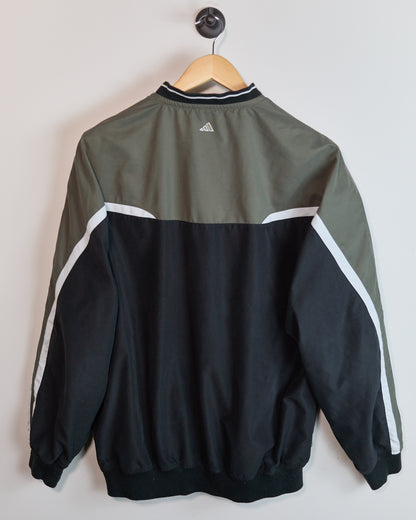 Mid 90s Adidas Golf Black/Khaki V Neck Windbreaker (XL)