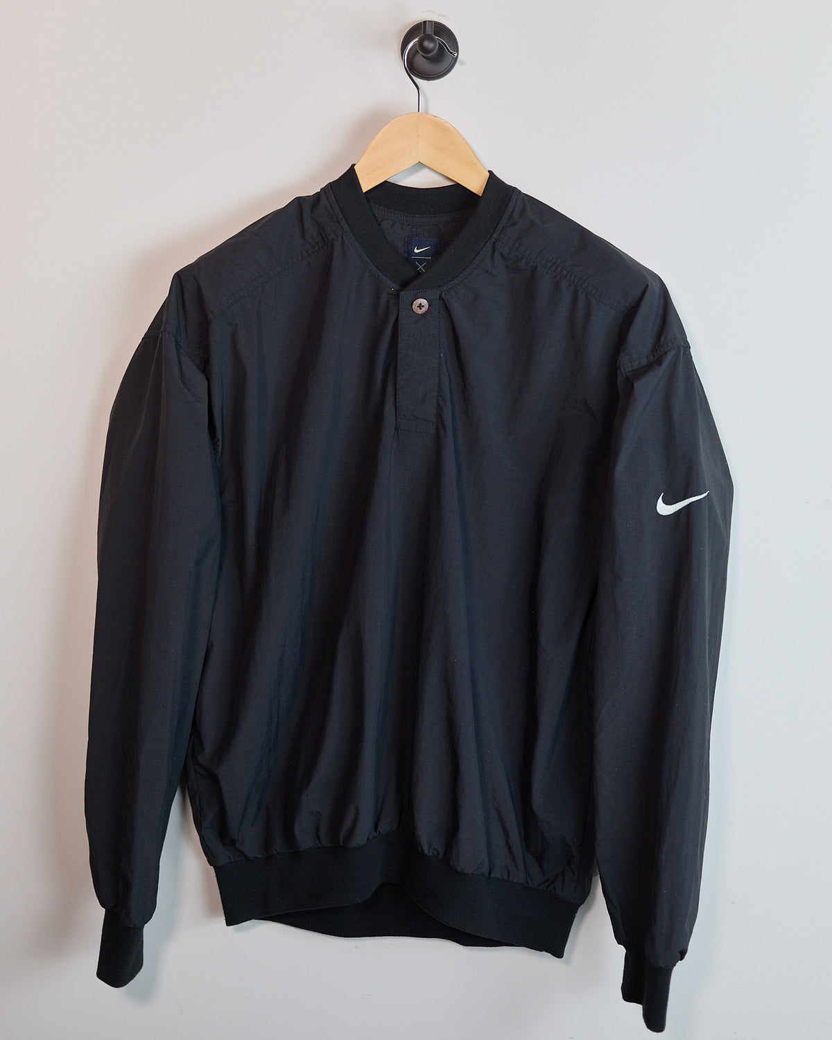 Early 90s Nike Golf Black Crew Neck Windbreaker (M)