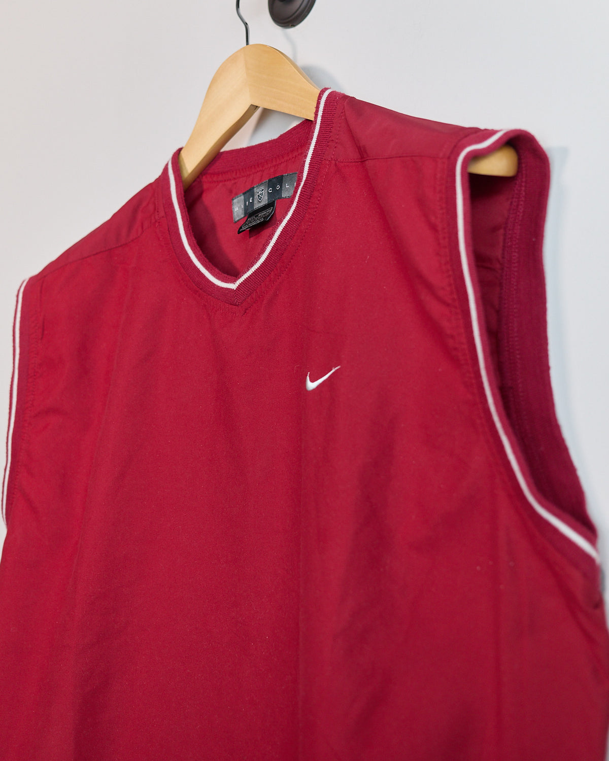 Mid 90s Nike Golf Red/White Crew Neck Windbreaker Vest (L)