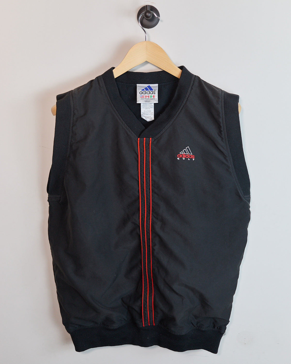 90s Adidas Golf Black/Red Windbreaker gilet(M)