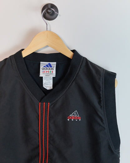90s Adidas Golf Black/Red Windbreaker gilet(M)