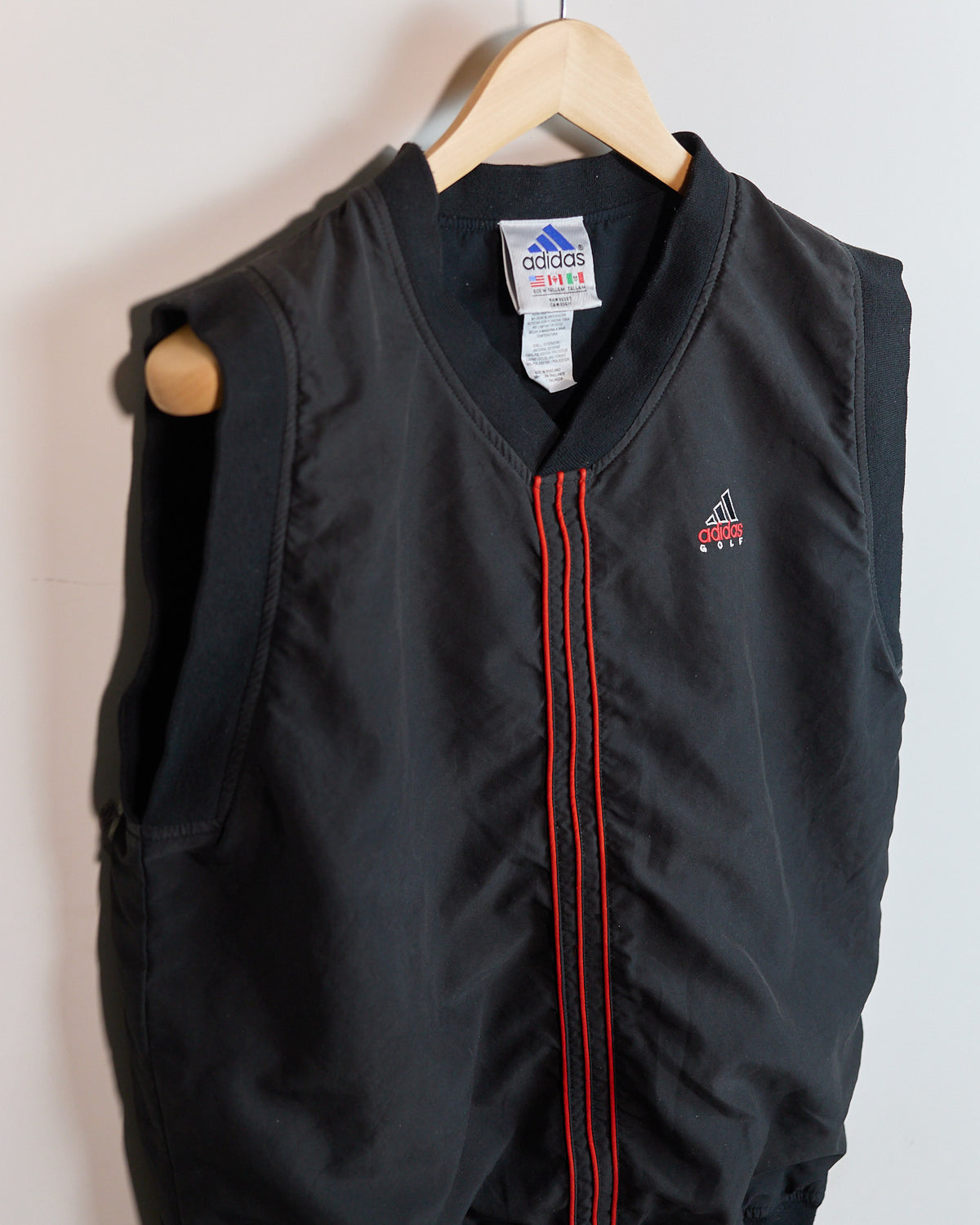 90s Adidas Golf Black/Red Windbreaker gilet(M)