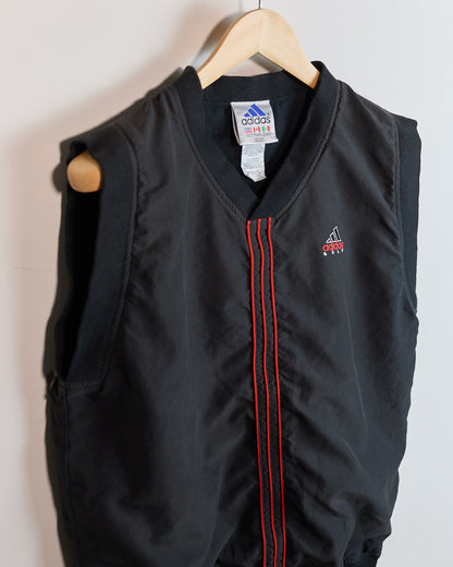90s Adidas Golf Black/Red Windbreaker gilet(M)