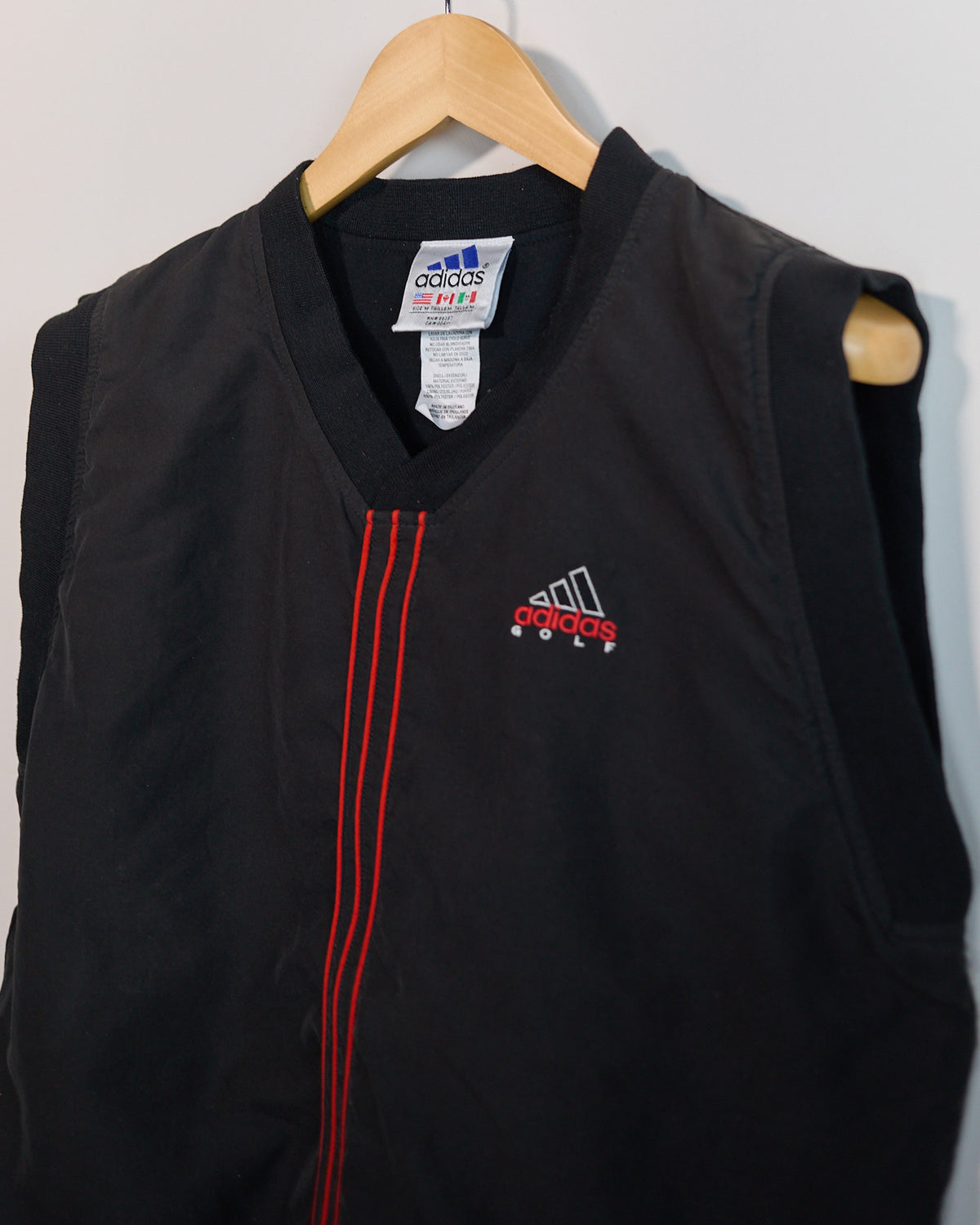 90s Adidas Golf Black/Red Windbreaker gilet(M)