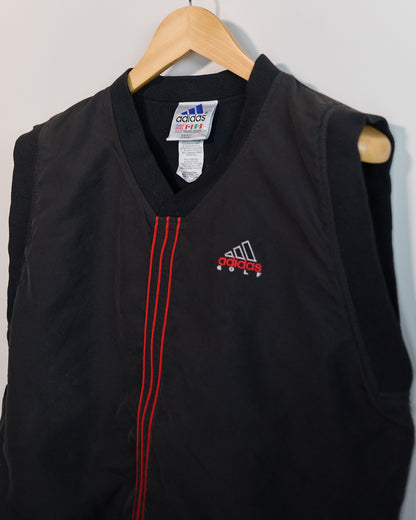 90s Adidas Golf Black/Red Windbreaker gilet(M)