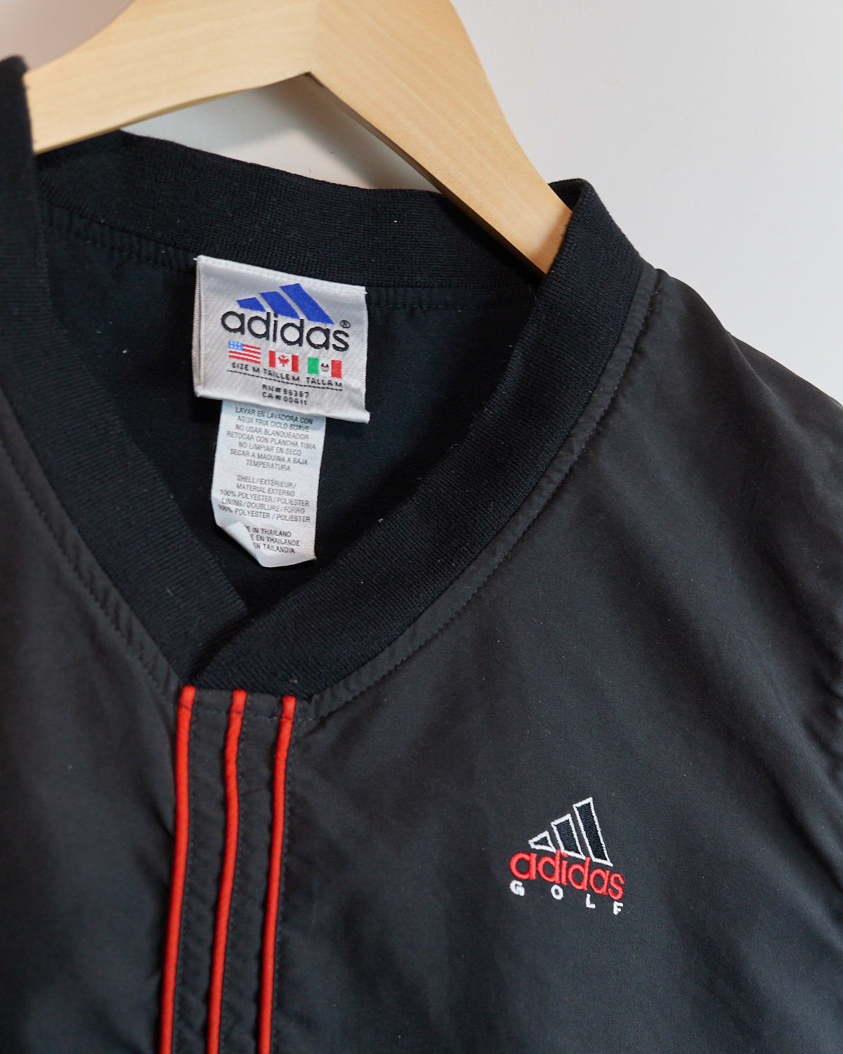90s Adidas Golf Black/Red Windbreaker gilet(M)