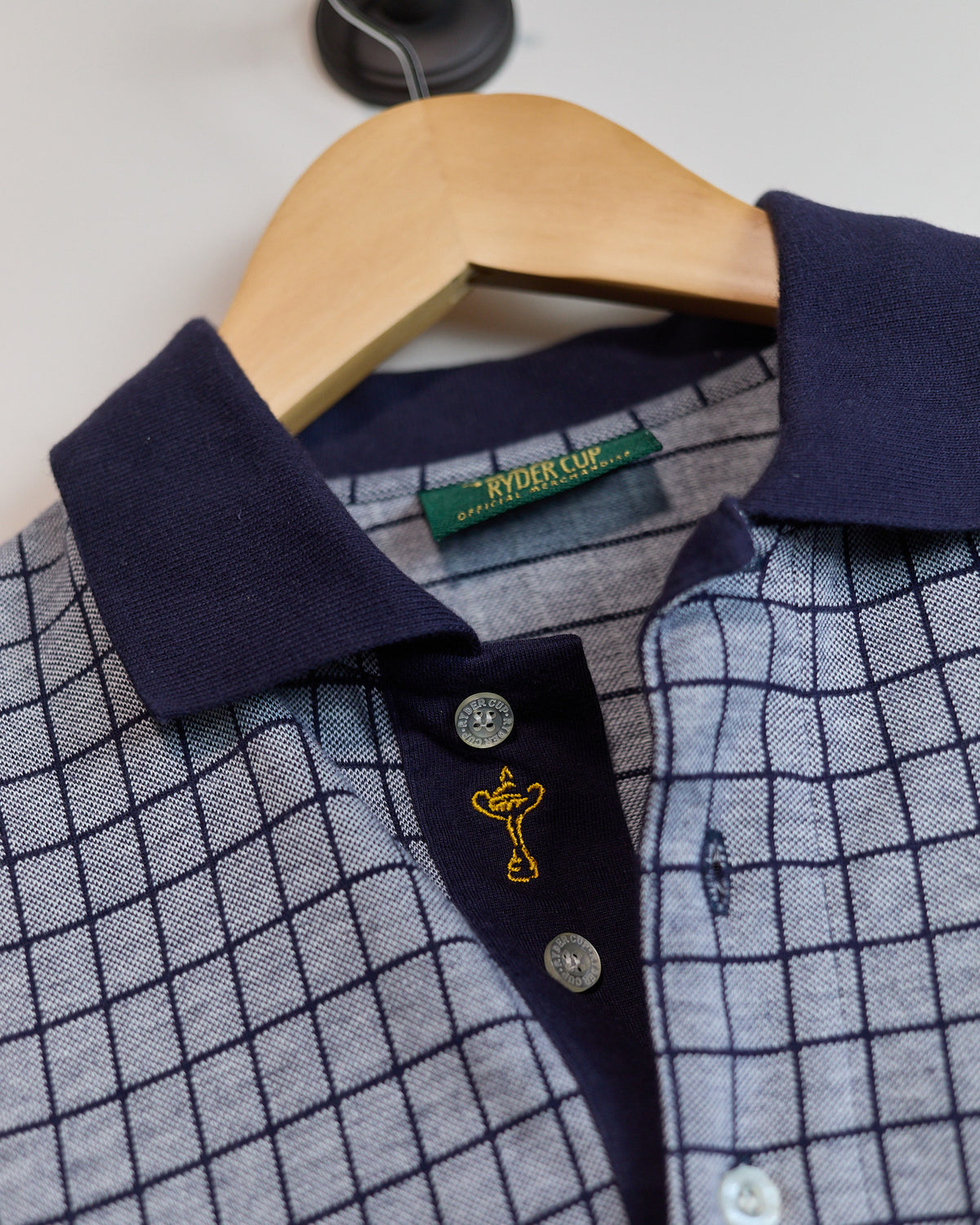 Late 90s Glenmuir Grey/Navy Pattern Ryder Cup Polo (L)