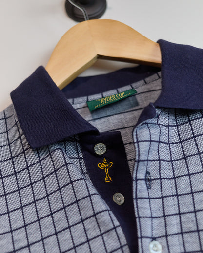 Late 90s Glenmuir Grey/Navy Pattern Ryder Cup Polo (L)