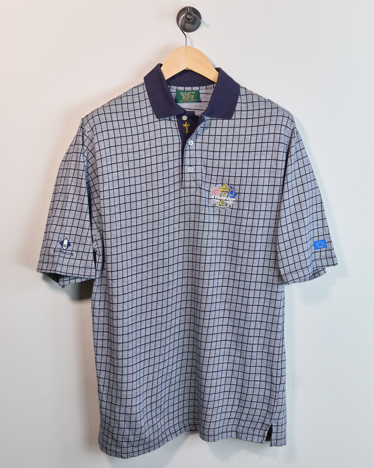 Late 90s Glenmuir Grey/Navy Pattern Ryder Cup Polo (L)
